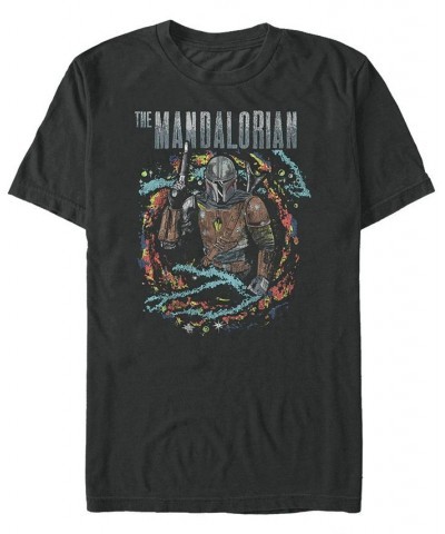 Star Wars The Mandalorian Retro Surroundings Short Sleeve Men's T-shirt Black $16.45 T-Shirts