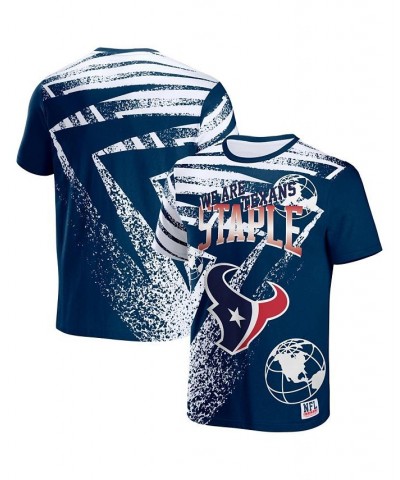 Men's NFL X Staple Navy Houston Texans Team Slogan All Over Print Short Sleeve T-shirt $19.60 T-Shirts