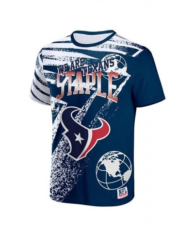 Men's NFL X Staple Navy Houston Texans Team Slogan All Over Print Short Sleeve T-shirt $19.60 T-Shirts