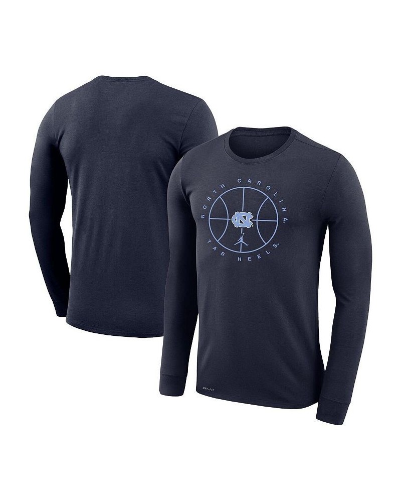 Men's Navy North Carolina Tar Heels Basketball Icon Legend Performance Long Sleeve T-shirt $28.59 T-Shirts